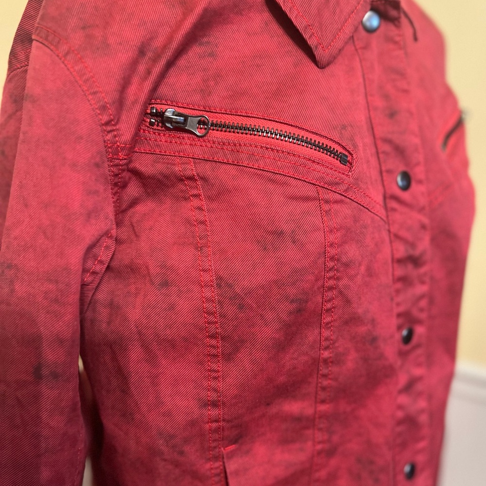 Rock & Republic Bold Red Jean Jacket - Picture 2 of 5